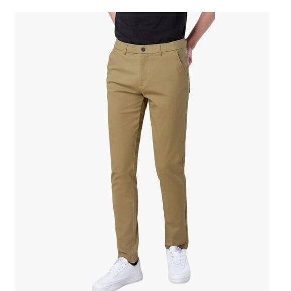 Men's Skinny Stretchy Khaki Pants Colored Pants Slim Fit Slacks Tapered Trousers - Picture 5 of 7